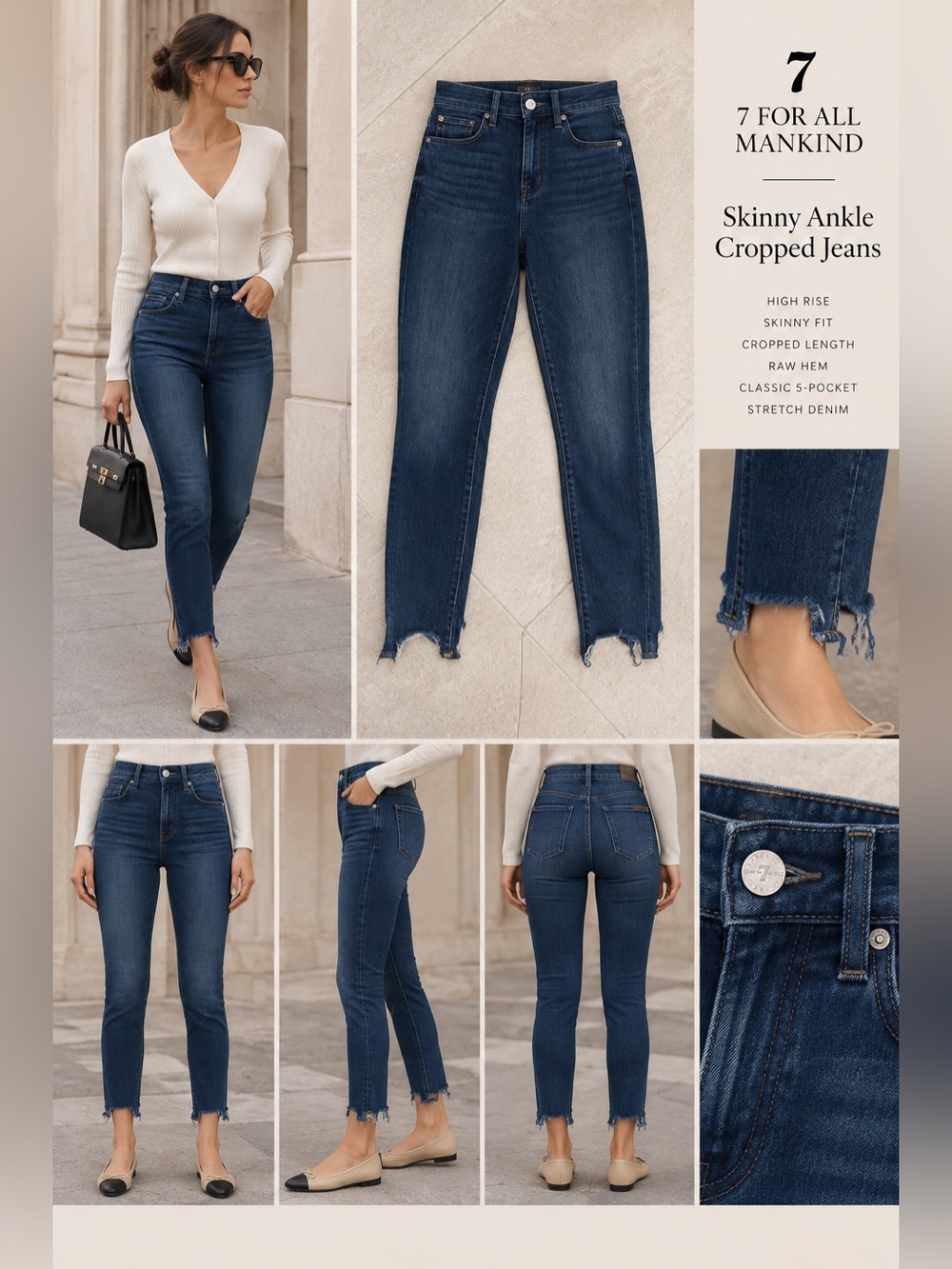7 For All Mankind skinny Ankle Cropped Jeans